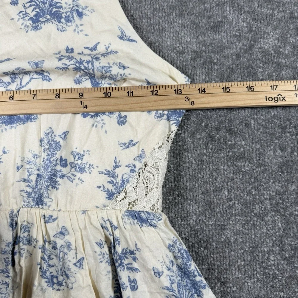 Disney Cinderella Dress Juniors Size XS Blue Halter Butterfly Print Sleeveless